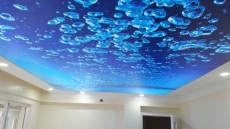 su desenli gergi tavan, �u resimli germe tavan, strech ceiling