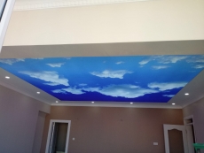 Dijital bask� gergi tavan, mavi g�ky�z� tavan