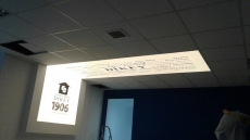 stanbulda firma logolu transparan Gergi tavan duvar